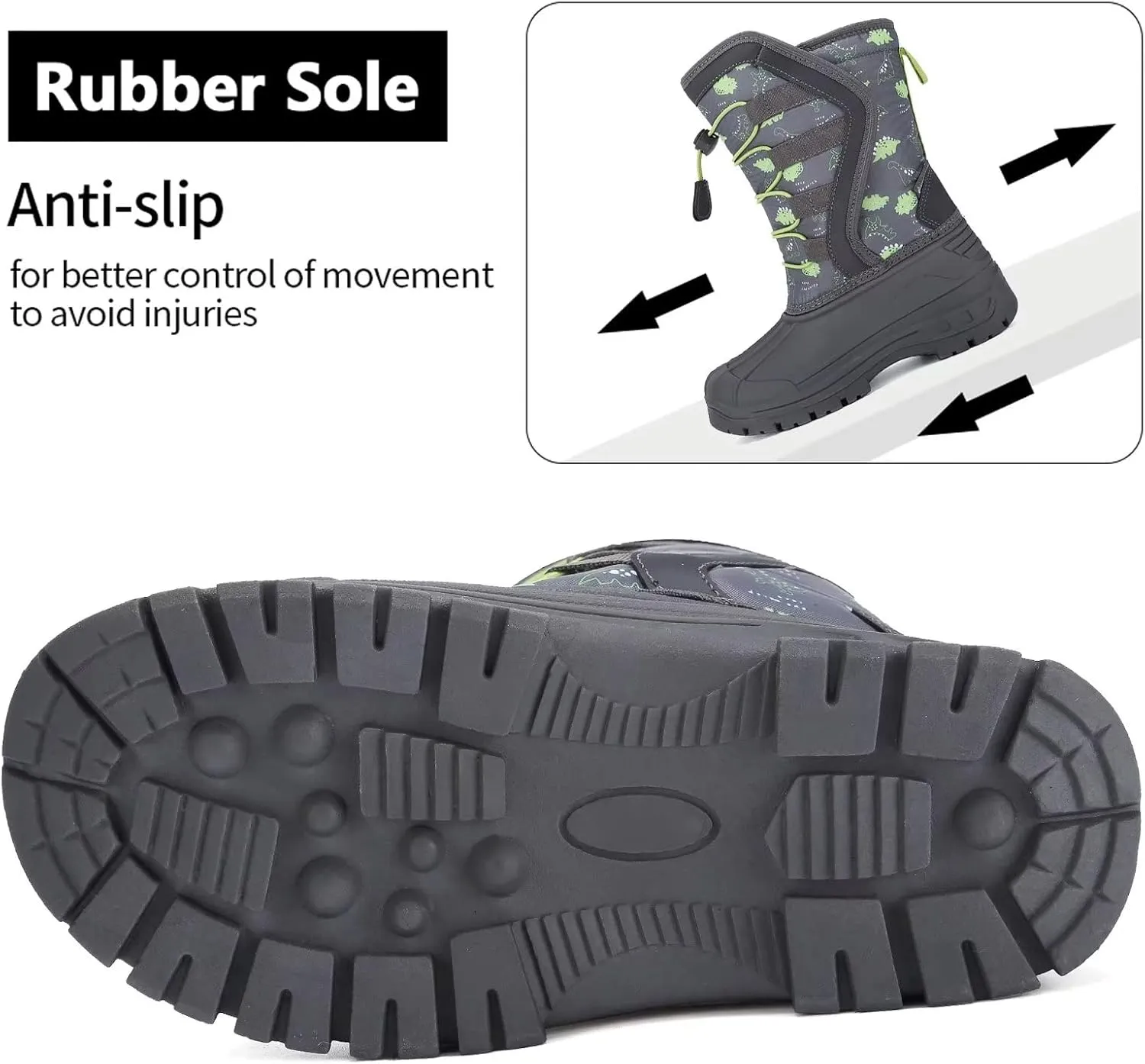 CIOR Kids Snow Boots for Boys Girls Toddler Winter Outdoor Boots Waterproof with Fur Lined(Toddler/Little Kids/Big Kid)