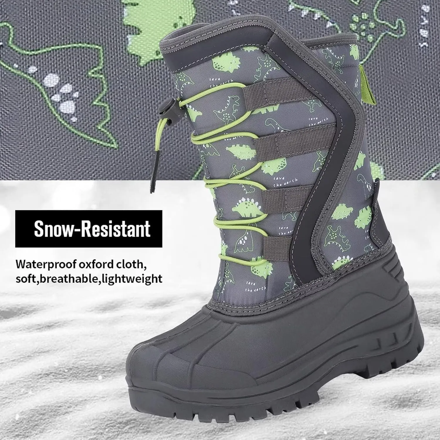 CIOR Kids Snow Boots for Boys Girls Toddler Winter Outdoor Boots Waterproof with Fur Lined(Toddler/Little Kids/Big Kid)