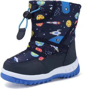 CIOR Winter Snow Boots for Boy and Girl Outdoor Waterproof with Fur Lined(Toddler/Little Kids)