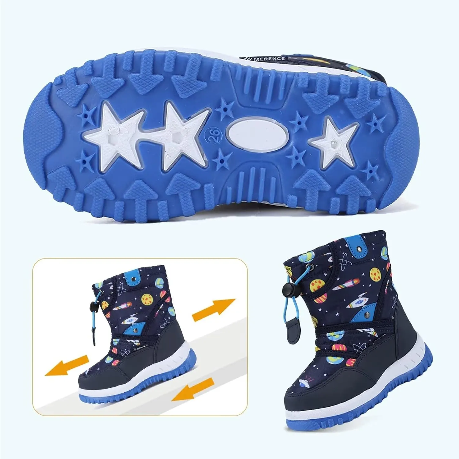 CIOR Winter Snow Boots for Boy and Girl Outdoor Waterproof with Fur Lined(Toddler/Little Kids)